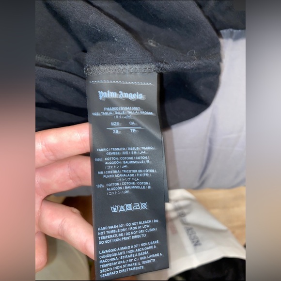 Size: XS Black Palm Angels Logo Print Long Sleeve T-Shirt - Picture 6 of 9